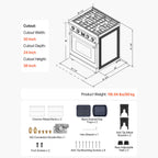 30-Inch Stainless Steel Convection Gas Range Oven With 4-Sealed Burners (SAK25187)