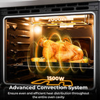 30 Inch Freestanding and Slide-in Kitchen Stove with 4 Burners Ceramic Cooktop-Silver