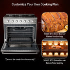 36 Inches Freestanding Natural Gas Range with 6 Burners Cooktop