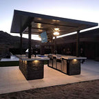 KoKoMo Outdoor Kitchen BBQ Island with Dual TVs - Big Island Sports Bar Experience