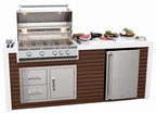 KoKoMo Outdoor Kitchen Island with Waterfall Edge – 32” Built-In Grill