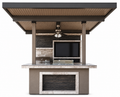 KoKoMo Baja Outdoor Kitchen with 12x12 Patio Cover – Complete Modular BBQ Island with Grill, Fridge & Bar Seating