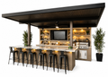 KoKoMo Outdoor Kitchen Pavilion – 20'x20' Luxury BBQ Island with 70" TV, Bar, Grill, Kegerator & More