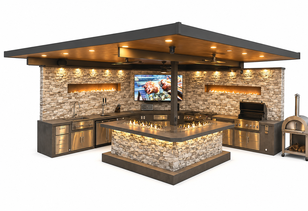 KoKoMo Luxury Outdoor Kitchen BBQ Island - Custom Built Premium Cooking Station for Your Backyard