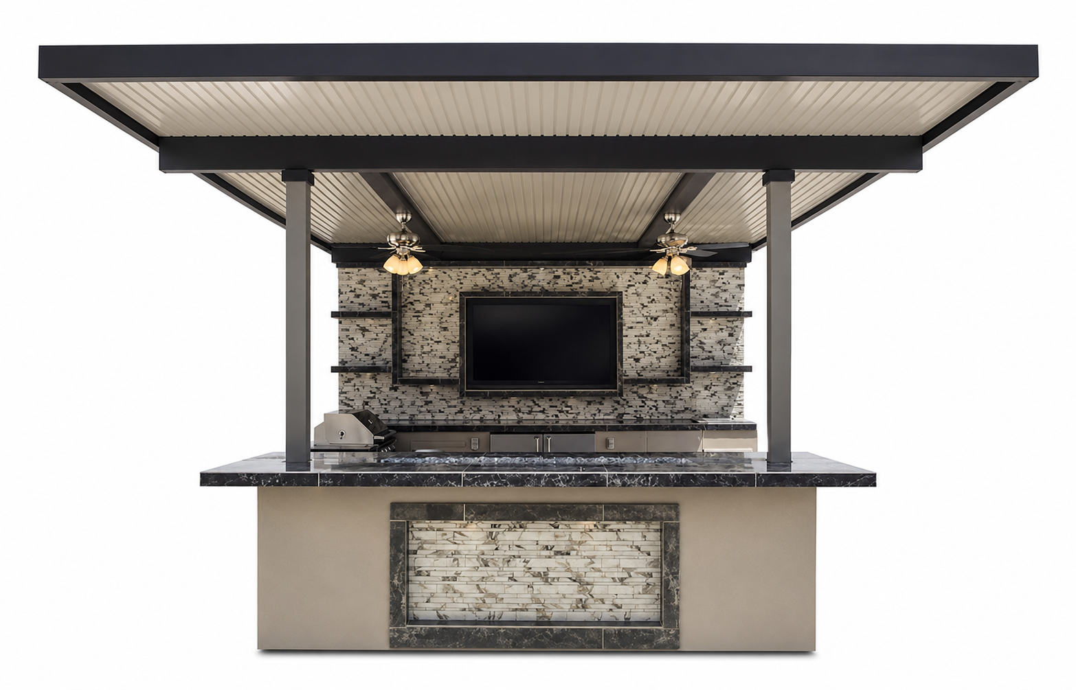 KoKoMo Montego Outdoor Kitchen BBQ Island – Stylish Built-In Grill Island for Patios