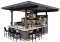 KoKoMo Bermuda Kitchen BBQ Island with Built-In TV, Fire Pit & Bar for Ultimate Outdoor Entertaining