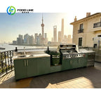 Customized Modern Outdoor Kitchen Cabinet Set Multi Scene BBQ Grill For Garden Camping Open Air Cooking