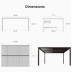 Alora Premium Outdoor Aluminum Louvered Patio Pergola With LED Lights [PERGOLA ONLY] (SAK24896)