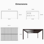 Alora Premium Outdoor Aluminum Louvered Patio Pergola With LED Lights [PERGOLA ONLY] (SAK24896)