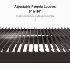 Alora Premium Outdoor Aluminum Louvered Patio Pergola With LED Lights [PERGOLA ONLY] (SAK24896)