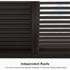 Alora Premium Outdoor Aluminum Louvered Patio Pergola With LED Lights [PERGOLA ONLY] (SAK24896)